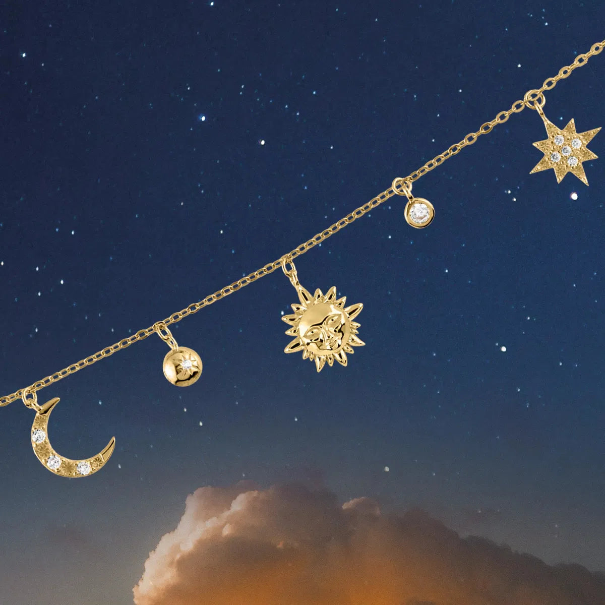 Bracelet Sterlingsilver goldplated with white Topaz Jacques Lemans