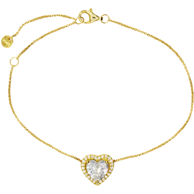 Bracelet "Heart" Sterlingsilver goldplated with Topazen SE-B260B Jacques Lemans