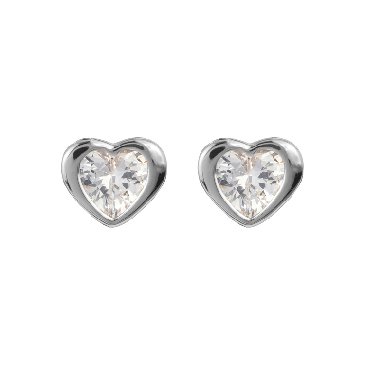 Ear studs Sterlingsilver with white Topaz Jacques Lemans