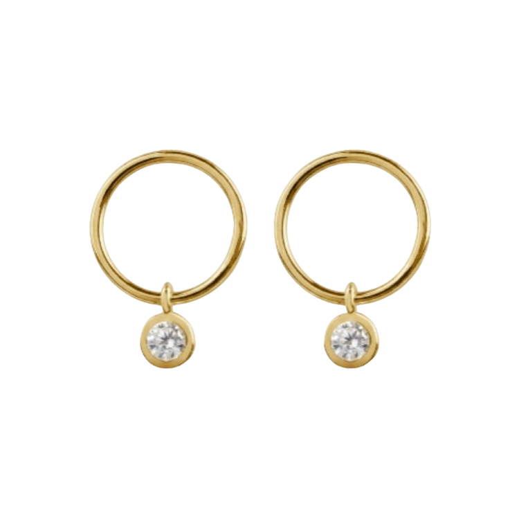 Ear studs Sterlingsilver goldplated with white Topaz SE-O183B Jacques Lemans