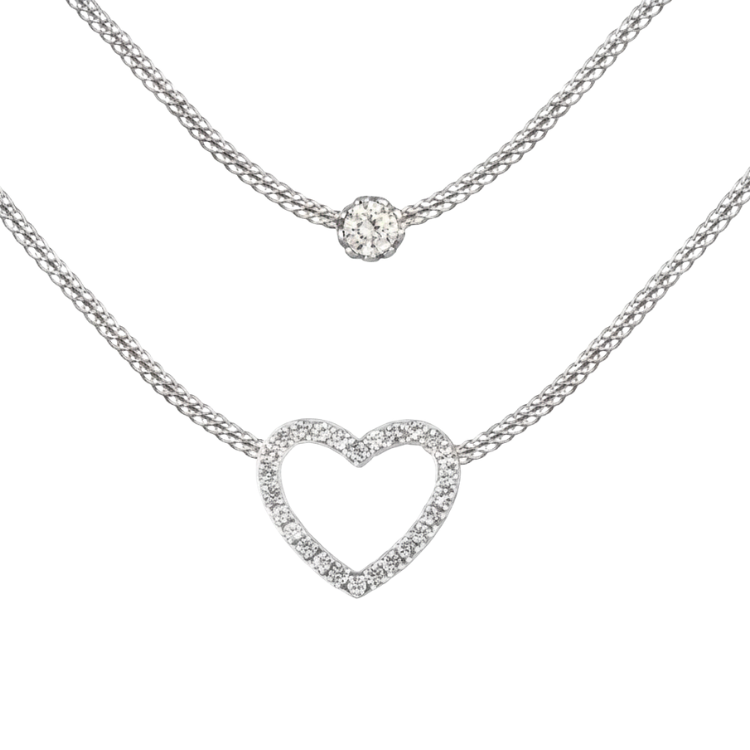 Chain Sterlingsilver with White Topaz SE-C196A Jacques Lemans