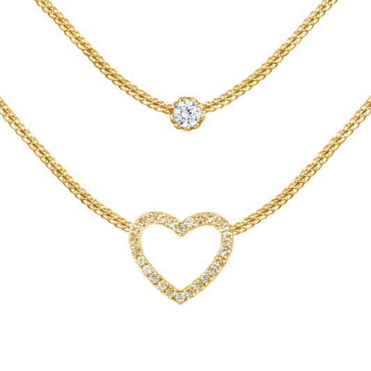 Chain Sterlingsilver goldplated with White Topaz SE-C196B Jacques Lemans