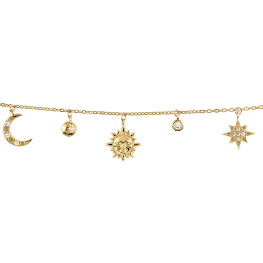 Bracelet Sterlingsilver goldplated with white Topaz Jacques Lemans