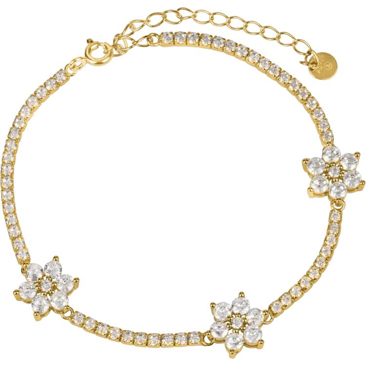 Bracelet "Flower" Sterlingsilver goldplated with Topazen Jacques Lemans