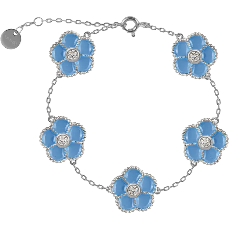 Bracelet "Flower" Sterlingsilver with Emaille/Topaze  SE-B247I Jacques Lemans