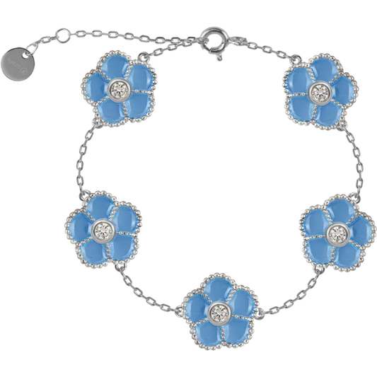 Bracelet "Flower" Sterlingsilver with Emaille/Topaze  SE-B247I Jacques Lemans