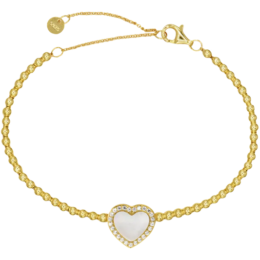 Bracelet "Heart" Sterlingsilver goldplated with MOP/Topazen SE-B263D Jacques Lemans
