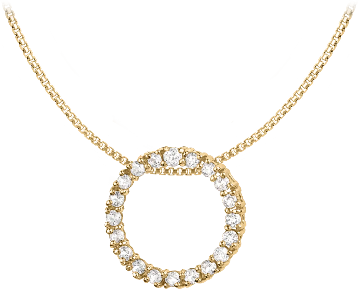 Chain Sterlingsilver goldplated with White Topaz SE-C121E Jacques Lemans