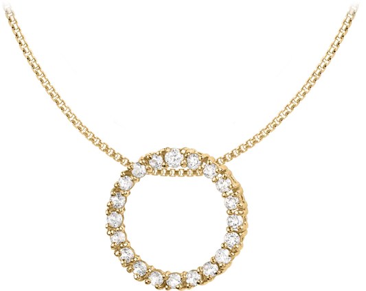 Chain Sterlingsilver goldplated with White Topaz SE-C121E Jacques Lemans