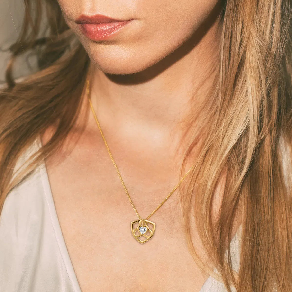 Chain Sterlingsilver goldplated with white Topaz SE-C187B Jacques Lemans