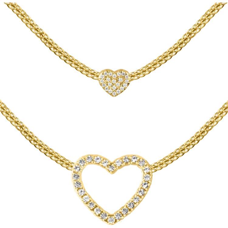 Chain Sterlingsilver goldplated with White Topaz Jacques Lemans