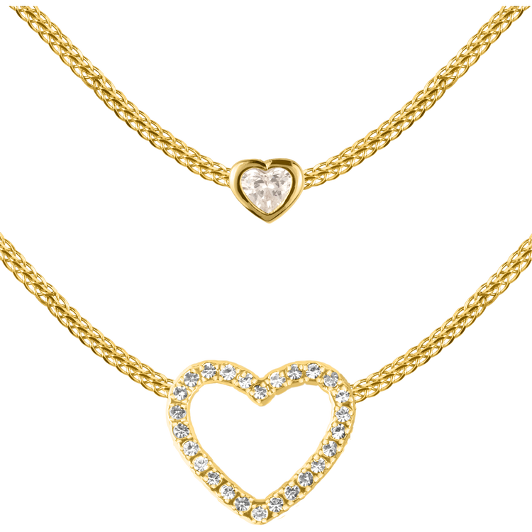 Chain Sterlingsilver goldplated with White Topaz SE-C197B Jacques Lemans