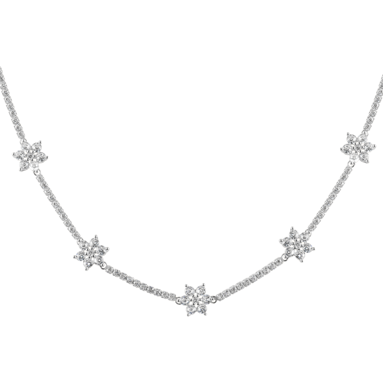 Chain "Flower" Sterlingsilver with Topazen Jacques Lemans