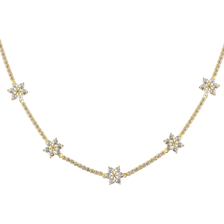 Chain "Flower" Sterlingsilver goldplated with Topazen SE-C233B Jacques Lemans
