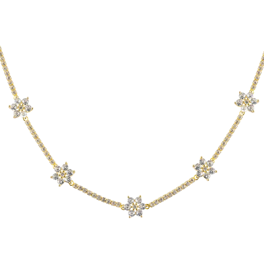 Chain "Flower" Sterlingsilver goldplated with Topazen SE-C233B Jacques Lemans