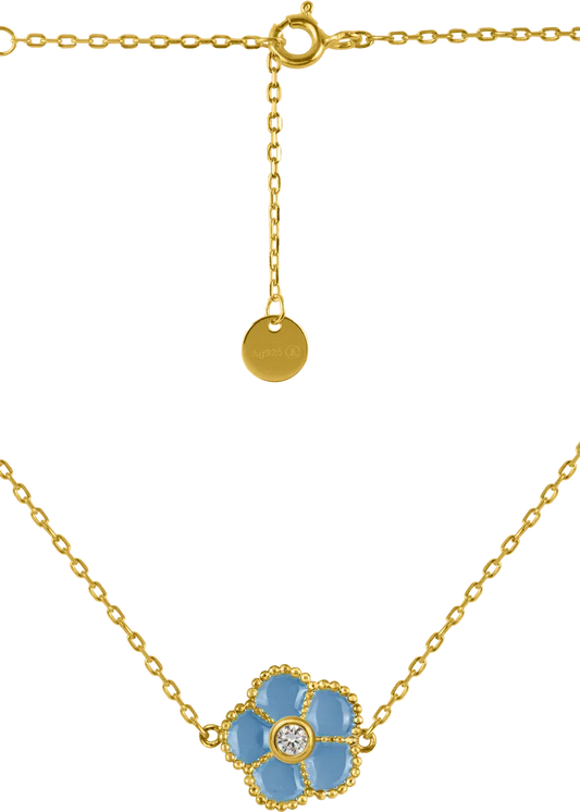 Chain "Flower" Sterlingsilver goldplated with Emaille/Topaz SE-C247D Jacques Lemans