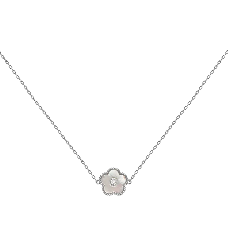 Chain "Flower" Sterlingsilver with MOP/Topaz SE-C247E Jacques Lemans