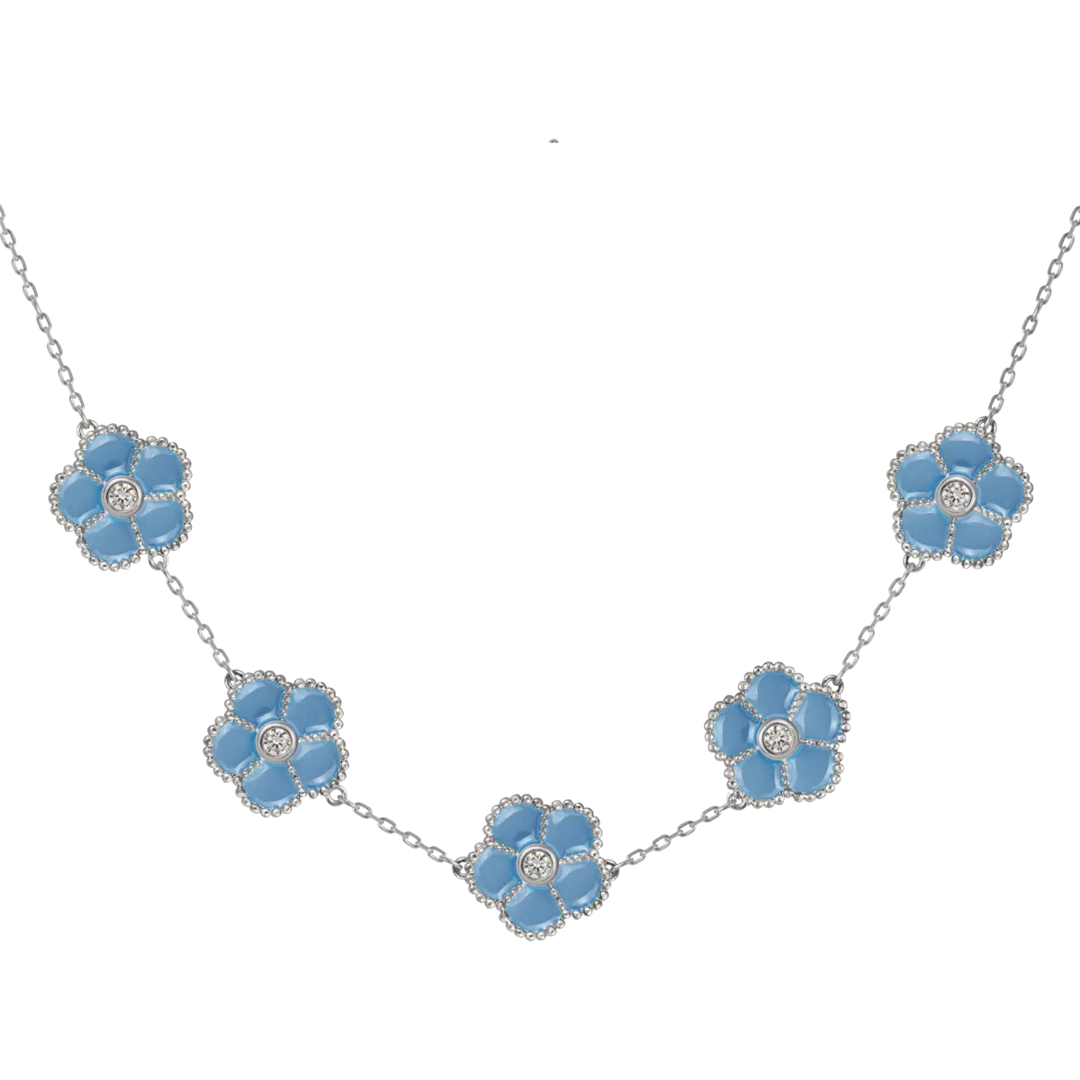 Chain "Flower" Sterlingsilver with Emaille/Topazen SE-C247I Jacques Lemans