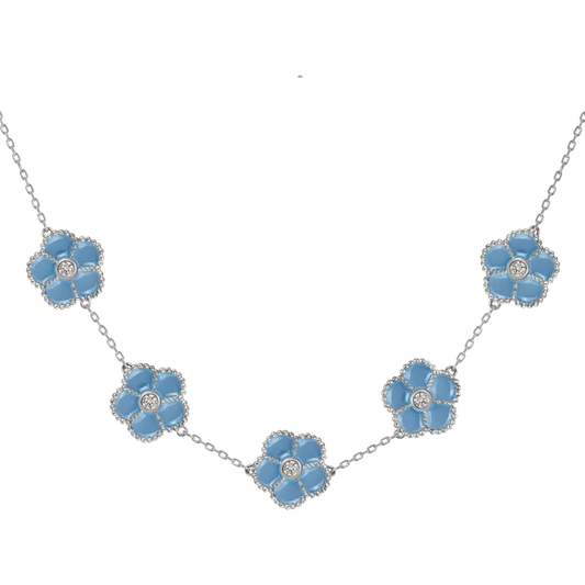 Chain "Flower" Sterlingsilver with Emaille/Topazen SE-C247I Jacques Lemans