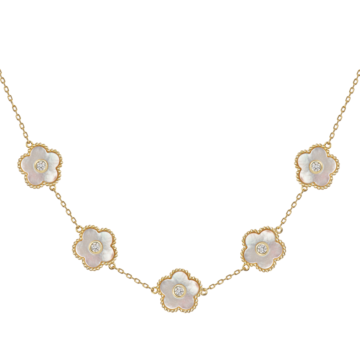 Bracelet "Flower" Sterlingsilver goldplated with MOP/Topaz Jacques Lemans