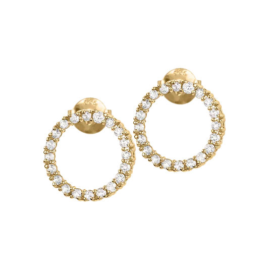 Ear studs Sterlingsilver goldplated with White Topaz SE-O121E Jacques Lemans