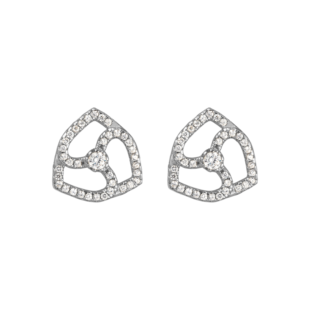 Ear studs Sterlingsilver with white Topaz Jacques Lemans