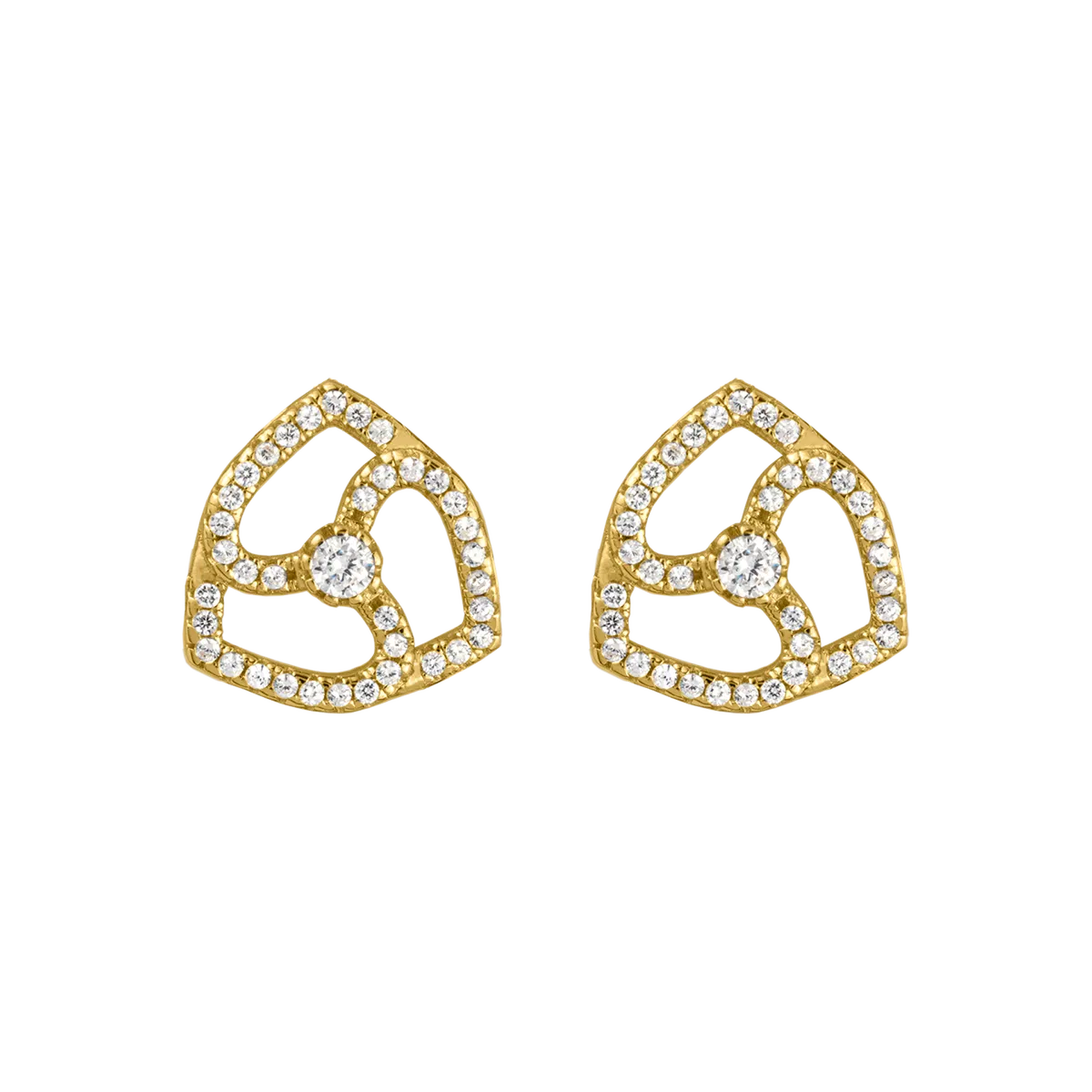 Ear studs Sterlingsilver goldplated with white Topaz SE-O183B Jacques Lemans