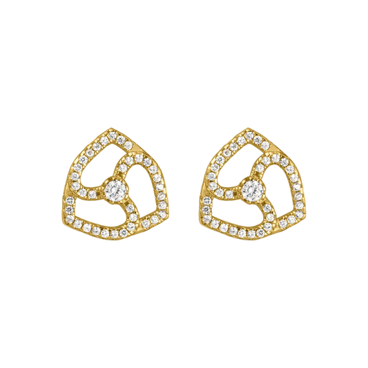 Ear studs Sterlingsilver goldplated with white Topaz SE-O183B Jacques Lemans