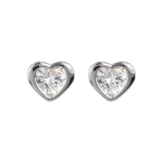 Ear studs Sterlingsilver with white Topaz Jacques Lemans