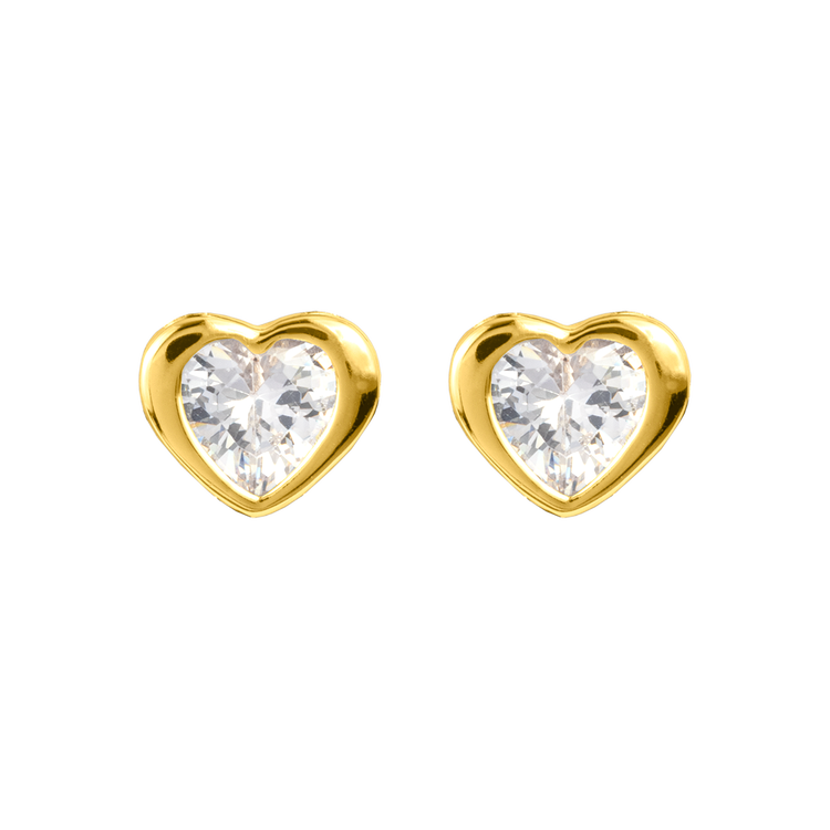 Ear studs Sterlingsilver gold plated with white Topaz SE-O187B Jacques Lemans