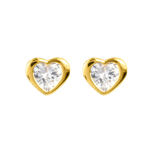 Ear studs Sterlingsilver gold plated with white Topaz SE-O187B Jacques Lemans