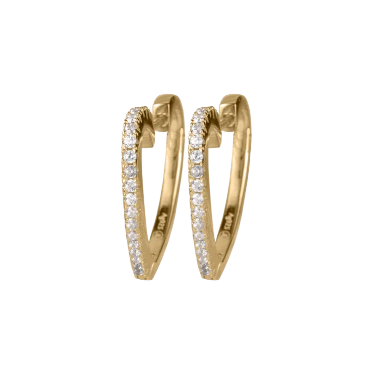Ear studs Sterlingsilver goldplated with white Topaz SE-O198B Jacques Lemans