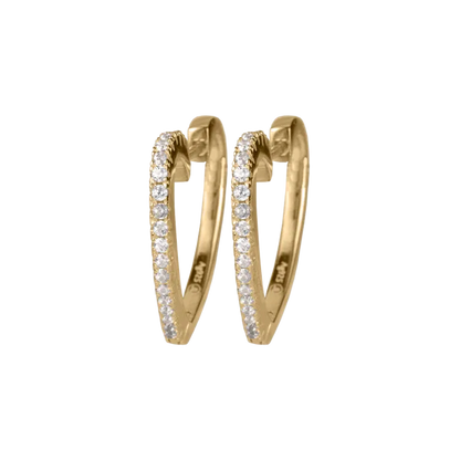 Ear studs Sterlingsilver goldplated with white Topaz SE-O198B Jacques Lemans