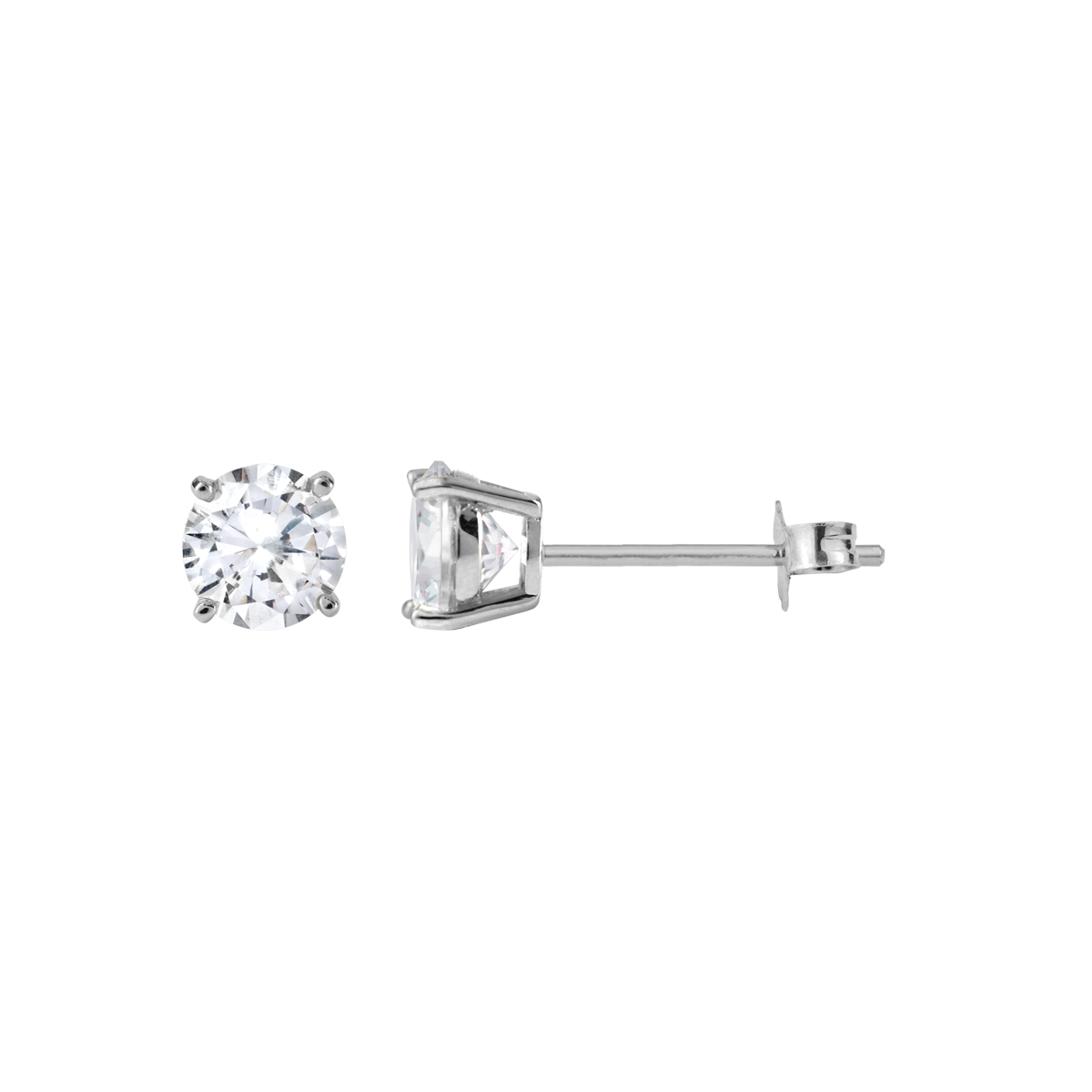 Solitär Ear studs Sterlingsilver with Topaz 8mm Jacques Lemans