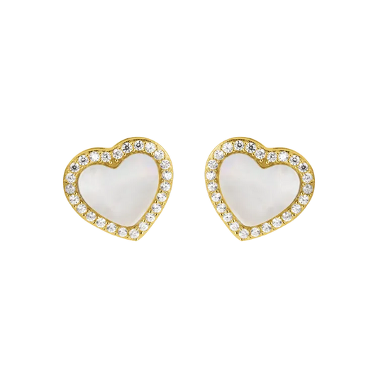 Ear studs "Heart  Sterlingsilver goldplated with MOP/Topa Jacques Lemans